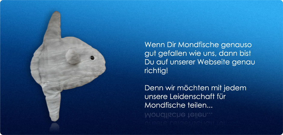 Stofftier Mondfisch (Mola Mola) und Begrssungstext